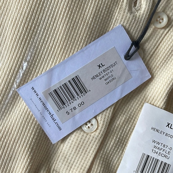 WeWoreWhat - Henley Bodysuit - Ecru XL - Picture 6 of 9